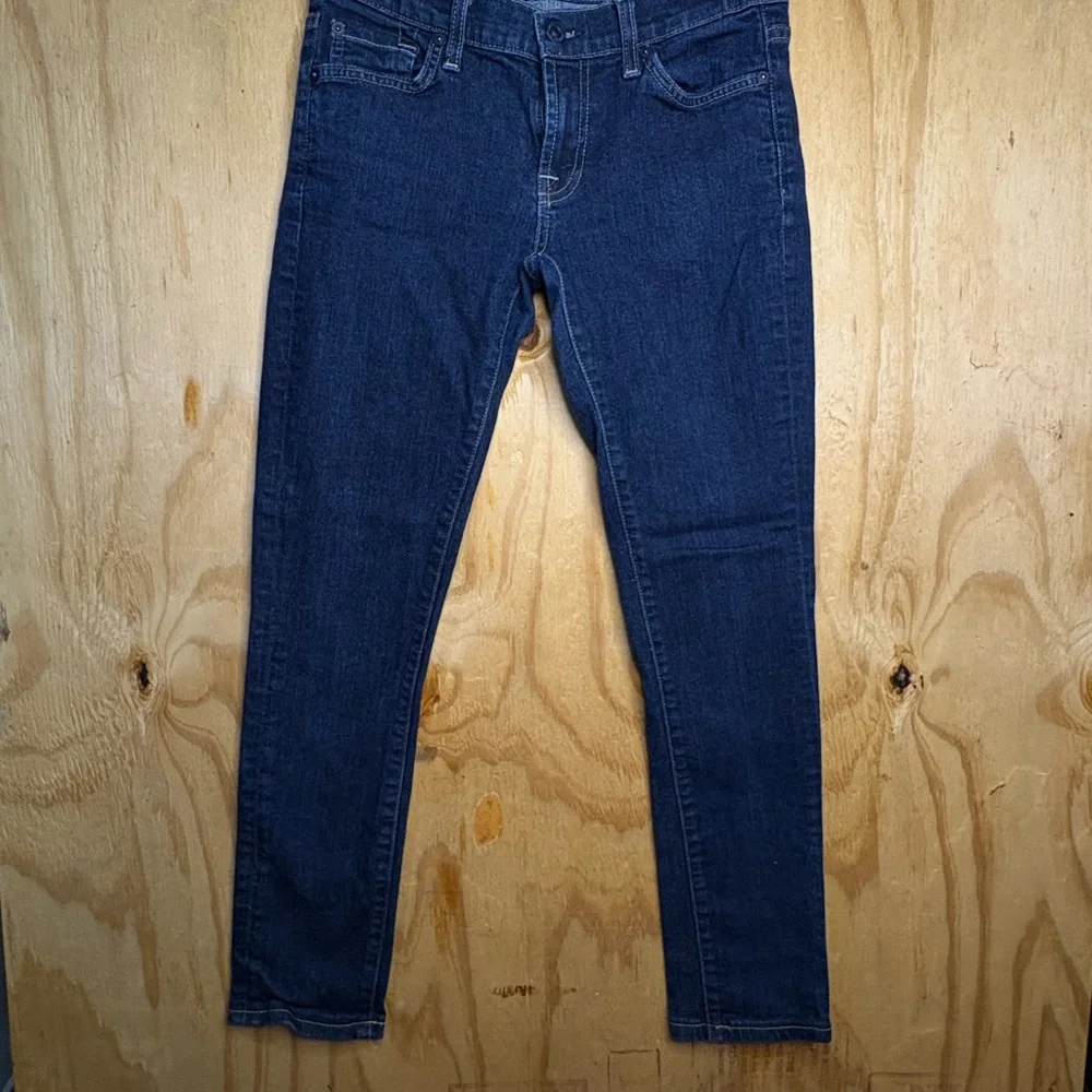 7 For All Mankind Roxanne Skinny Jeans Womens 26 Dark Wash Stretch